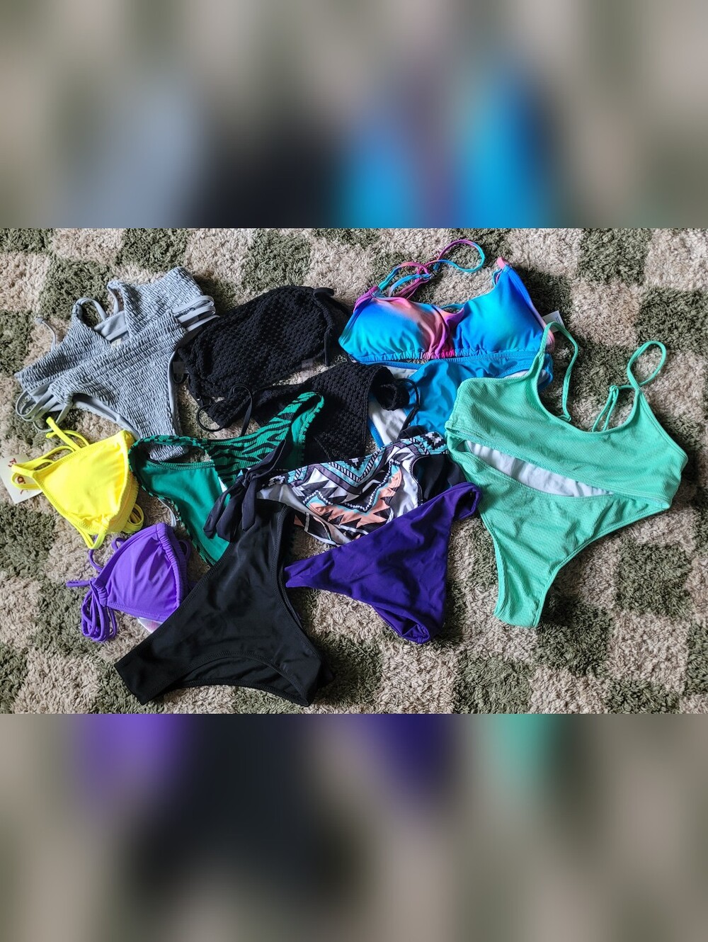 Assorted Women's Swimwear Bikini Tops and Bottoms - Multi Color Pack SMALL